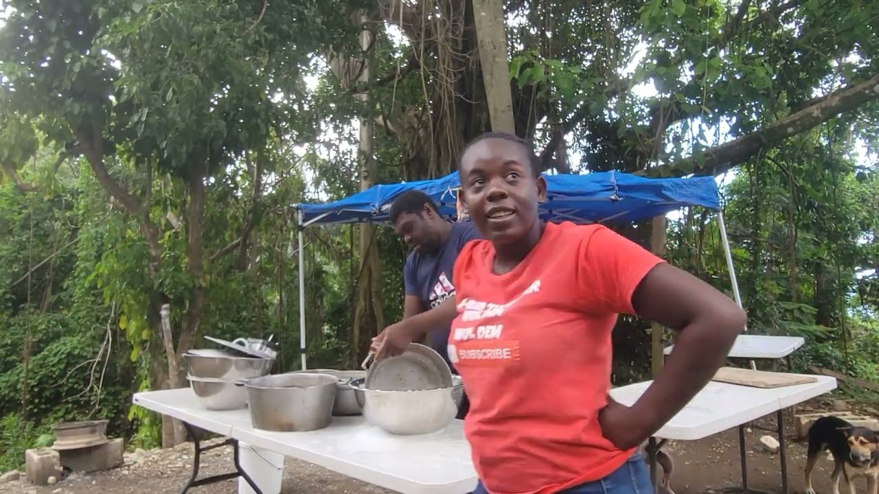 Helping my brother j bud di Baker getting the pots them wash up 