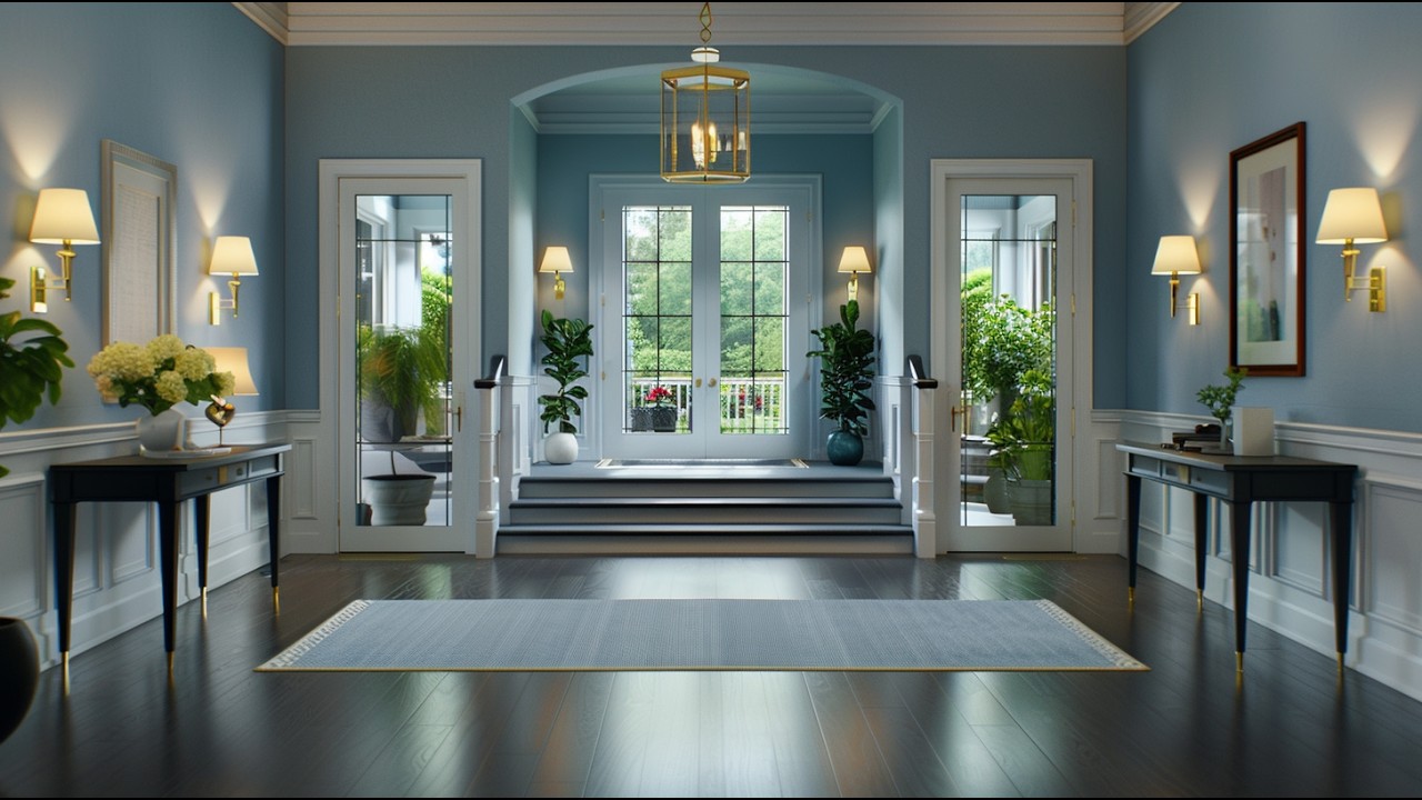 Martha Stewart Inspired Entrance Dusky Blue & Brass Elegance for 2026