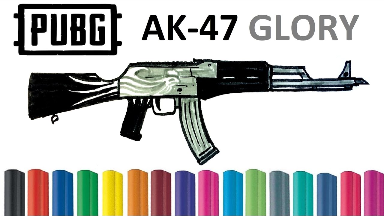 Easy Drawing Pubg Mobile AK-47 I Kolay Pubg AKM Çizimi I Keleş Silahı Nasıl Çizilir?