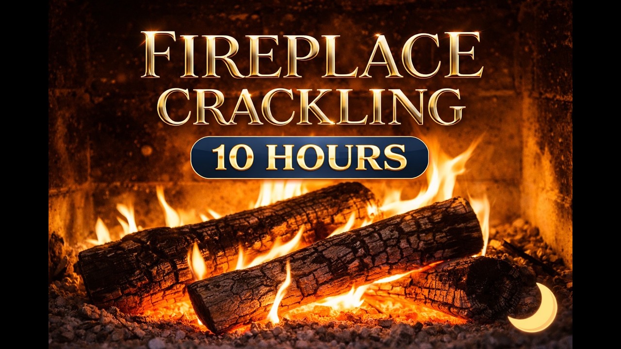 Fireplace Crackling 🔥 10 Hours for Deep Sleep | Cozy Fire Sounds | No Music
