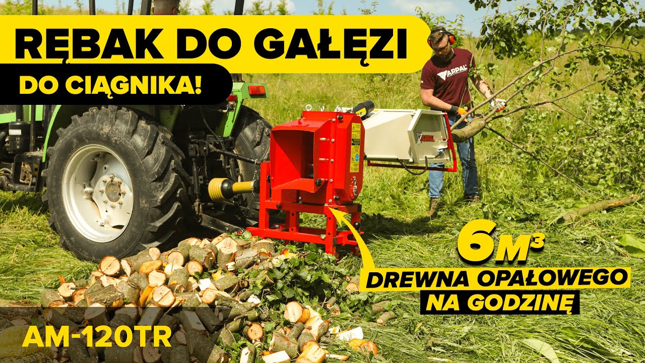 ⚡ Najpopularniejszy rębak do gałęzi do drewna opałowego do ciągnika ARPAL AM-120TR! 