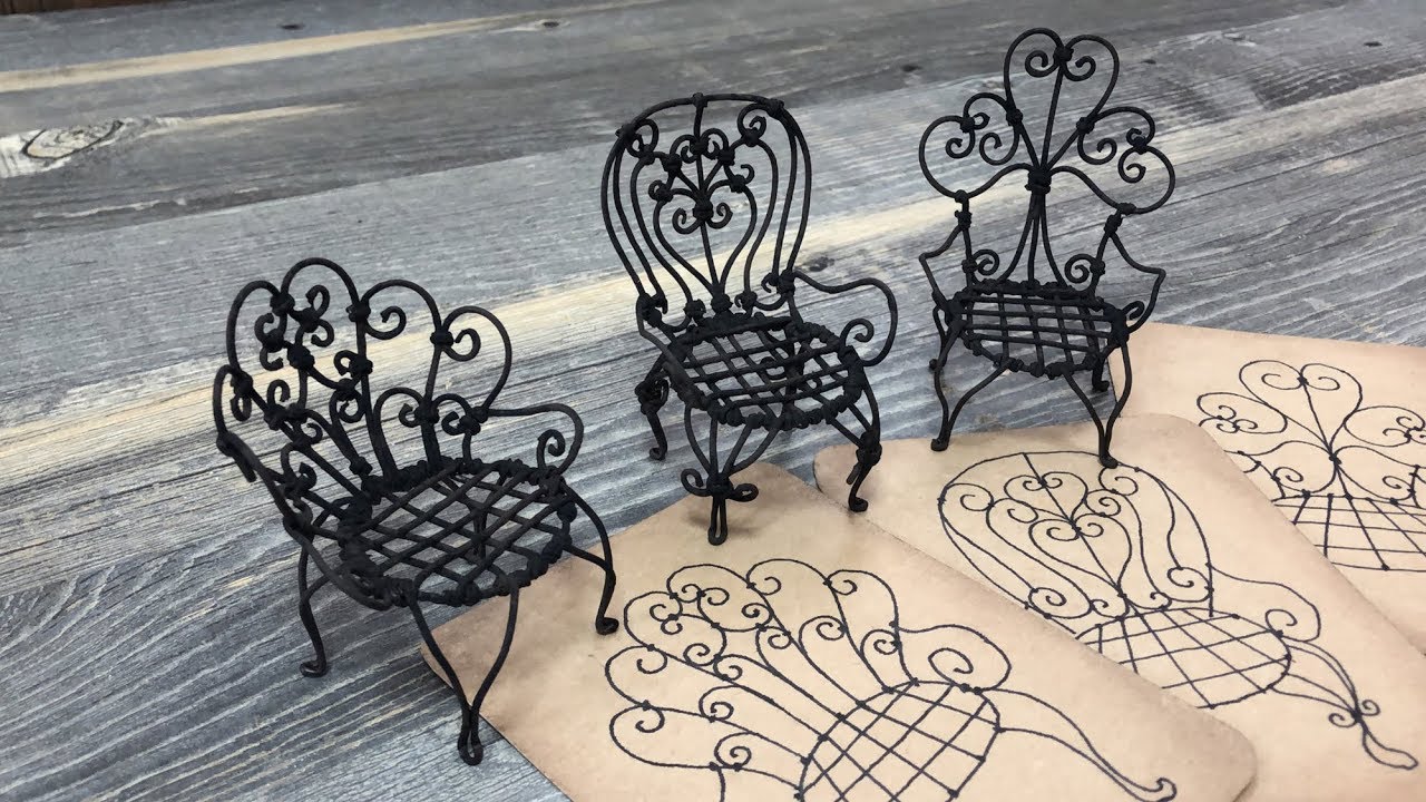 【ミニチュア】3脚のワイヤーチェア DIY  wire chairs [miniature]