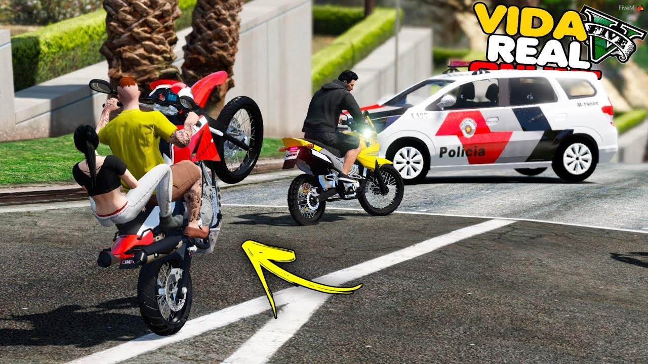 GTA V : VIDA REAL : FUI EMPINAR A XT660 E DEI FUGA DA POLICIA #481