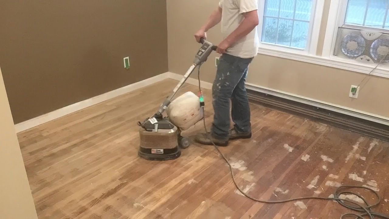Refinishing Bedroom Hardwood Floor Raw Time-Lapse Footage