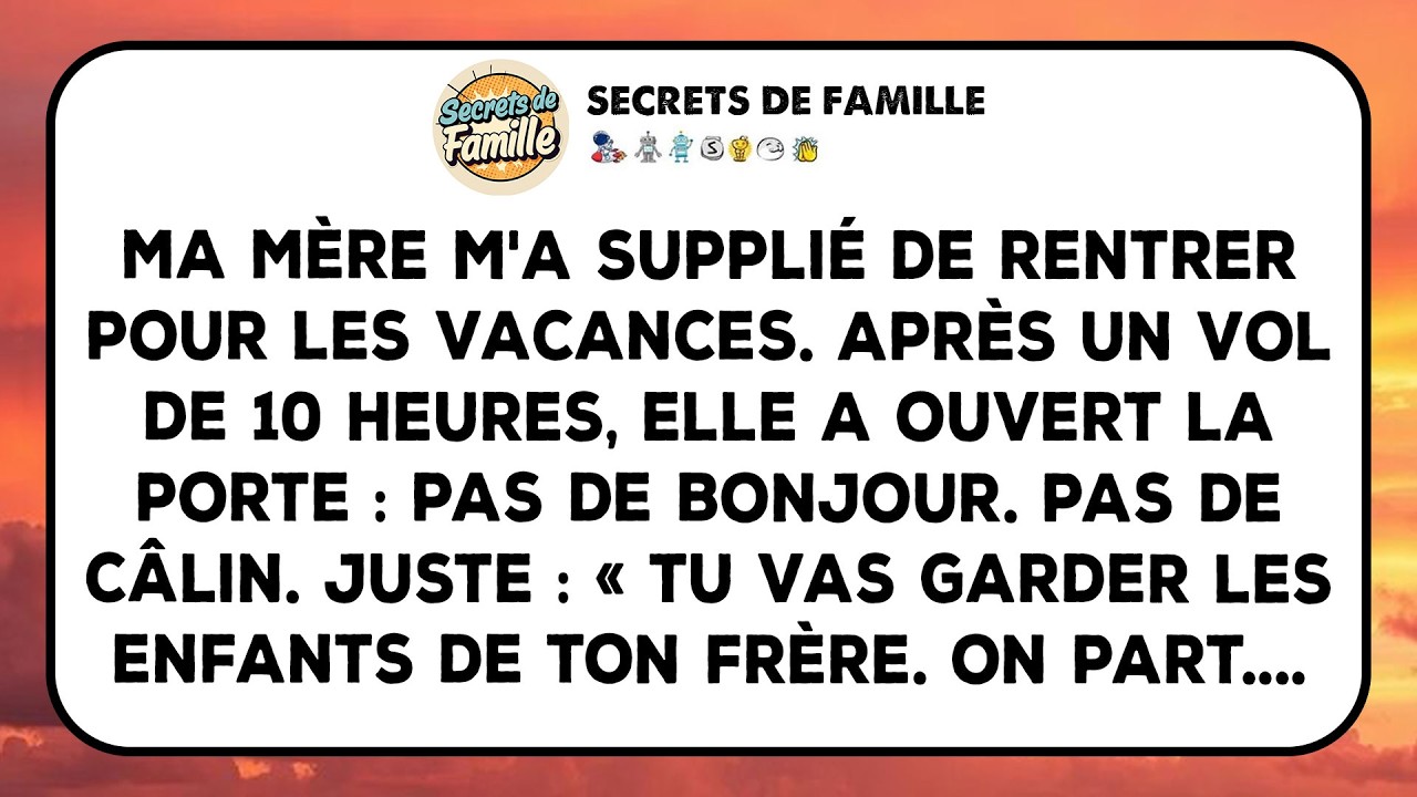 Ma Mère M'a Supplié De Rentrer Pour Noël, Mais C'était Juste Pour Faire Du Babysitting.