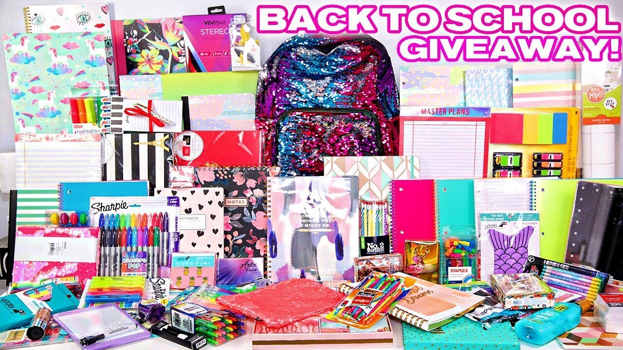 Biggest Back to School giveaway EVER! ft.  School Supplies, Makeup & more! 2 winners