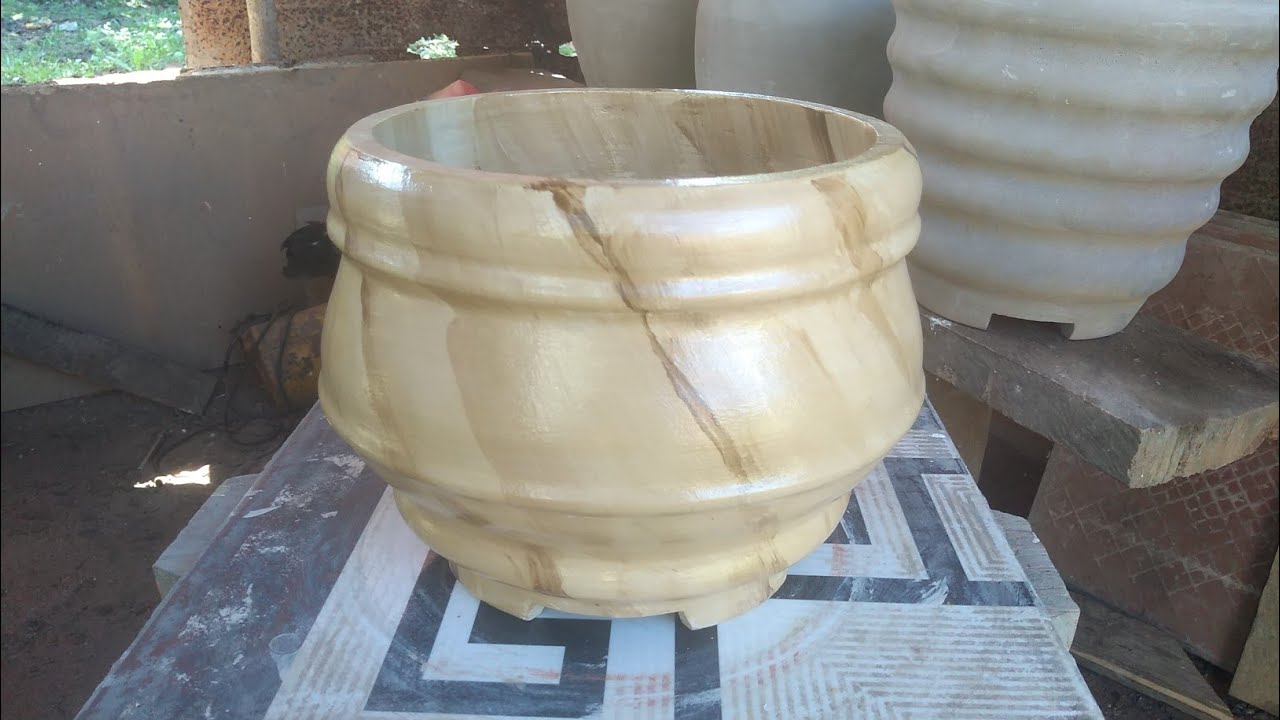 Como pintar vaso de cimento. pintura efeito mármore.  como ganhar dinheiro. renda extra.