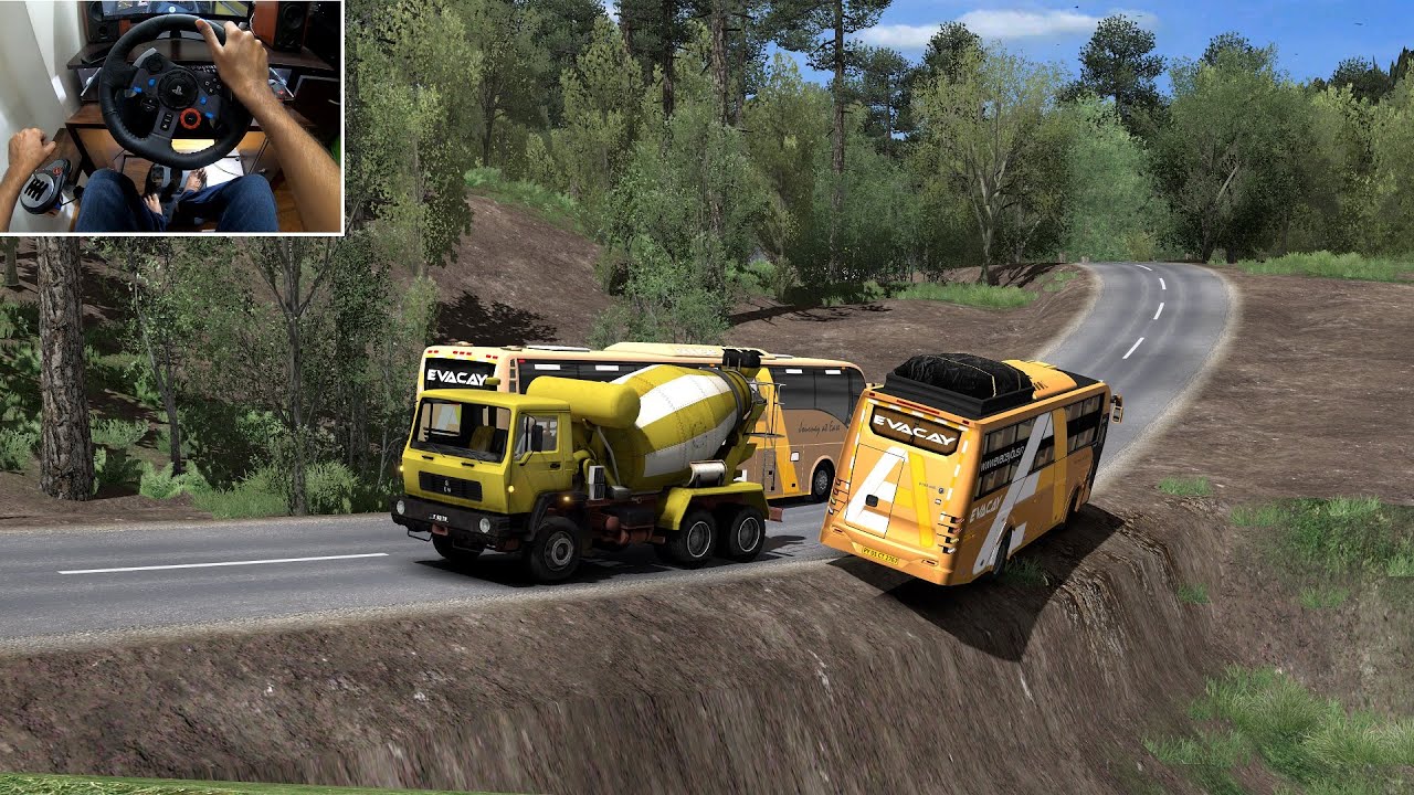 Bus over taking fails and accident avoided at last minute | Euro truck simulator 2