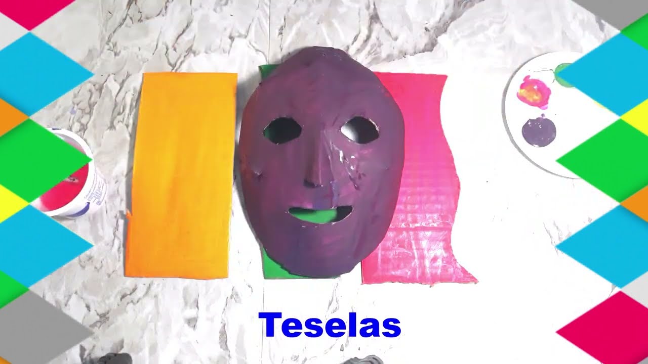 Mosaico de máscara en relieve - Actividad para CUARTO GRADO