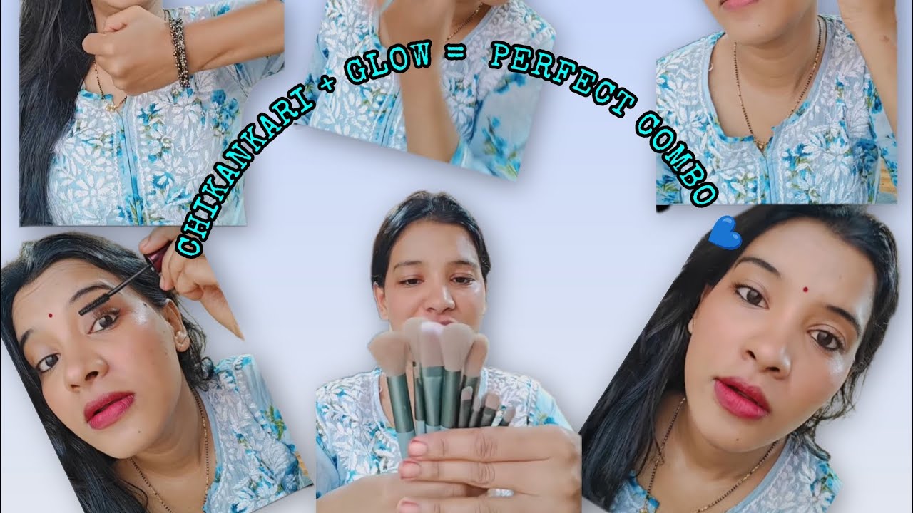 Blue vibes & new base glow 💙✨#chickenkarikurti#desi #plazo#skincare#softglowup