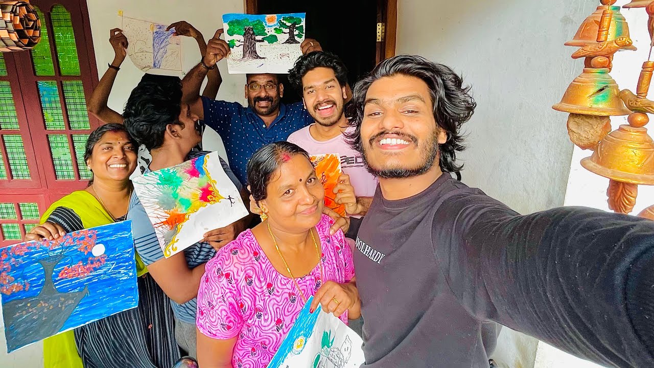 വിചിത്രമായ ചിത്രരചന😁 | family Drawing challenge 🎨
