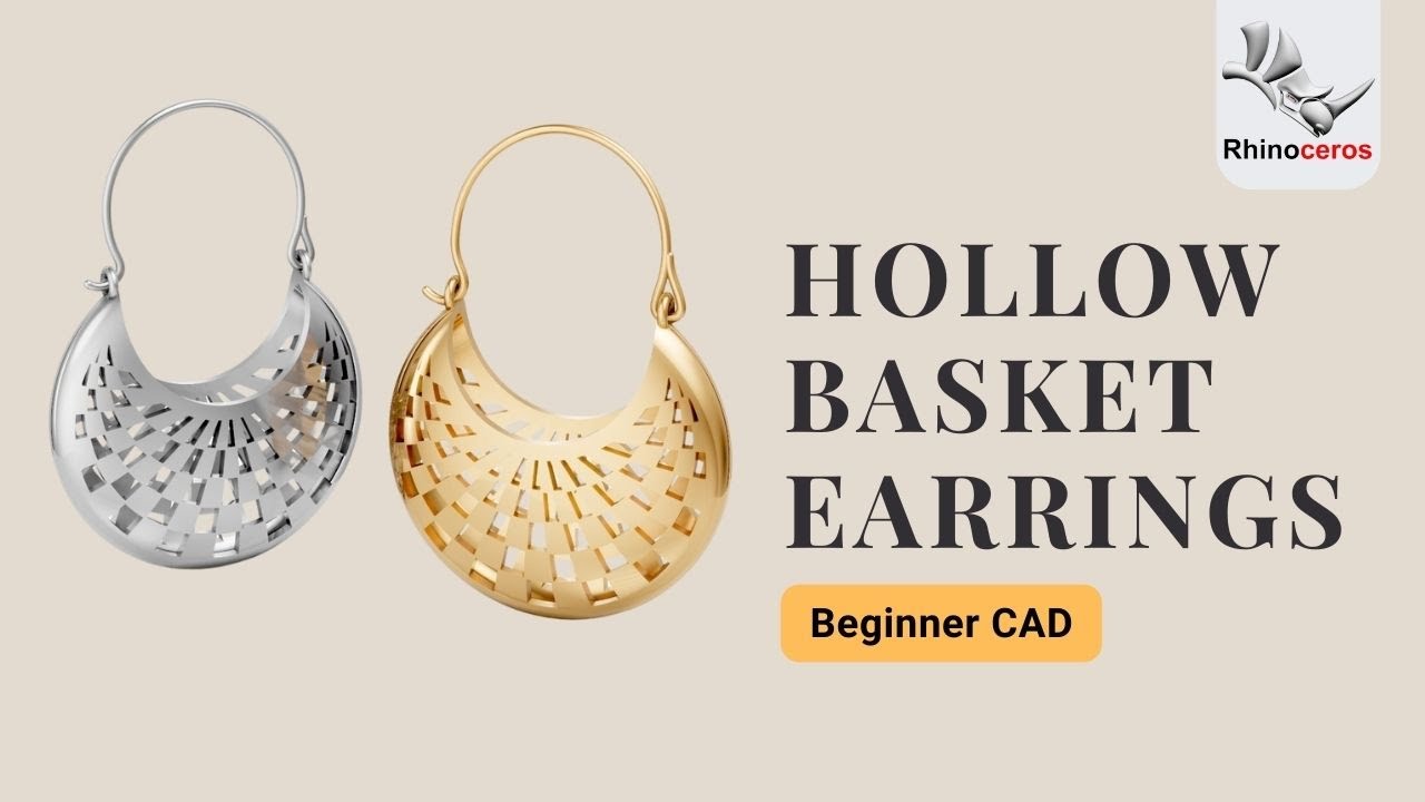 Создание ювелирных украшений для начинающих в CAD: серьги-корзинки и шахматный узор в Rhino 3D #537