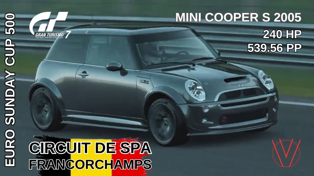 GRAN TURISMO 7-  EURO SUNDAY CUP 500 SUR CIRCUIT DE SPA FRANCORCHAMPS EN MINI COOPER S 2005