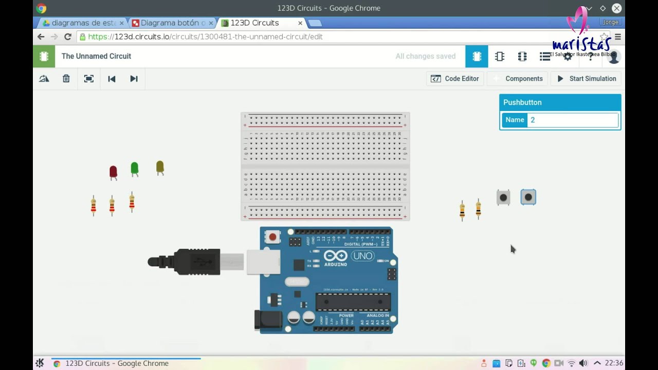 Pulsadores y estados con transiciones múltiples con Arduino