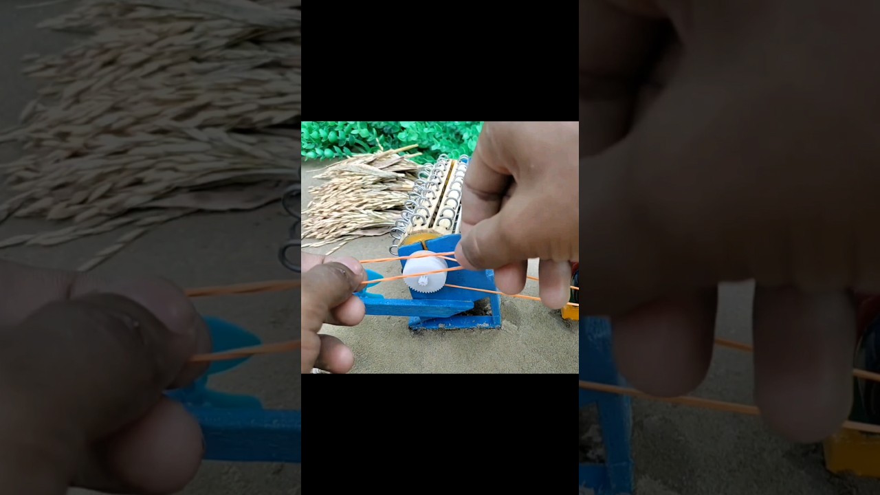 Homemade Mini Paddy Thresher Machine 🚜✨ #shortvideo #youtubeshorts #diy