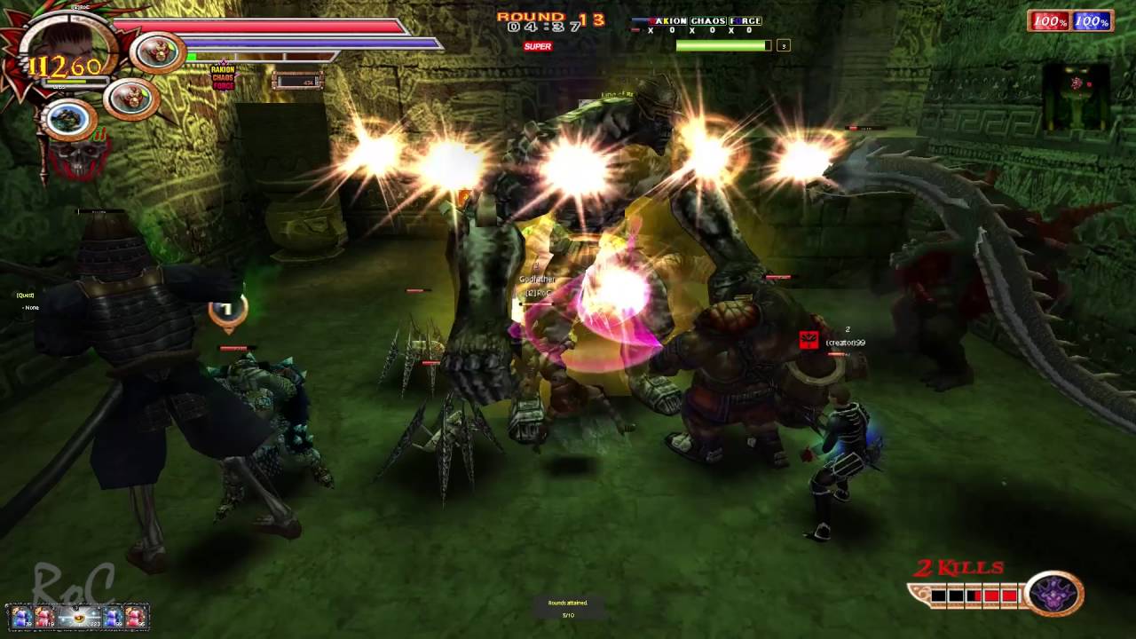 Rakion Chaos Force: Dualist - PvP Golem War on Lost Temple (Lag)
