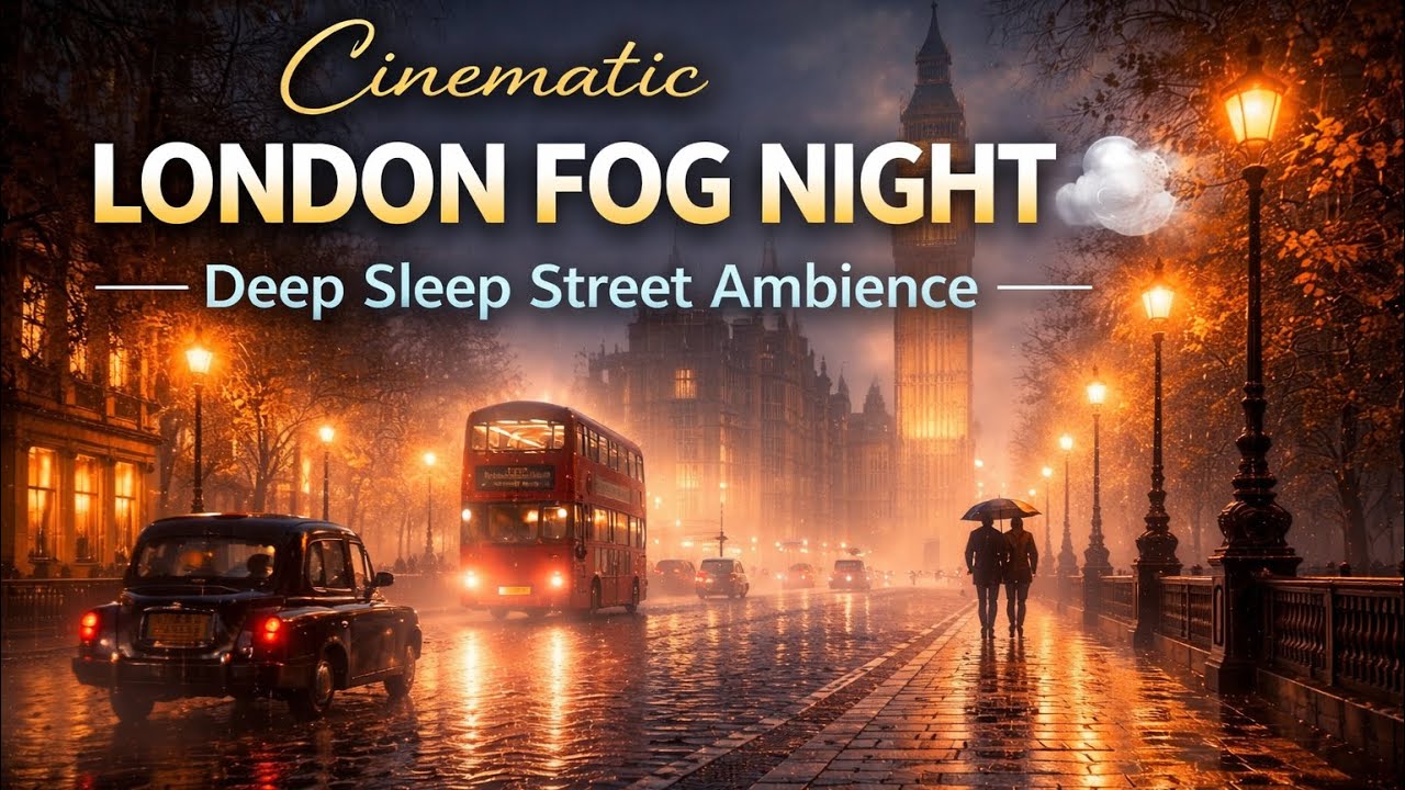 1 Hour London Foggy Night 🌫️ | Cinematic Street Ambience for Deep Sleep