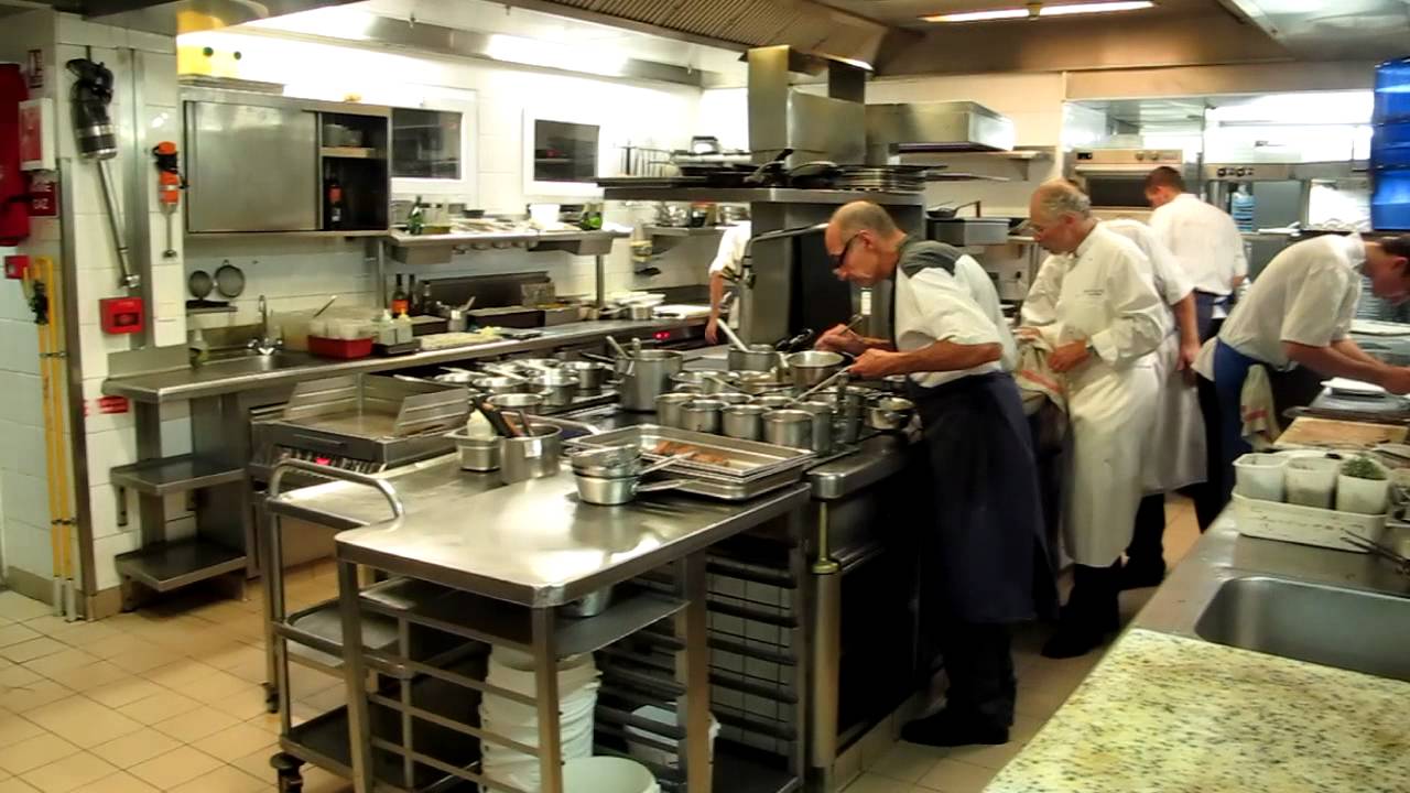 Busy kitchen at La Bastide Saint Antoine