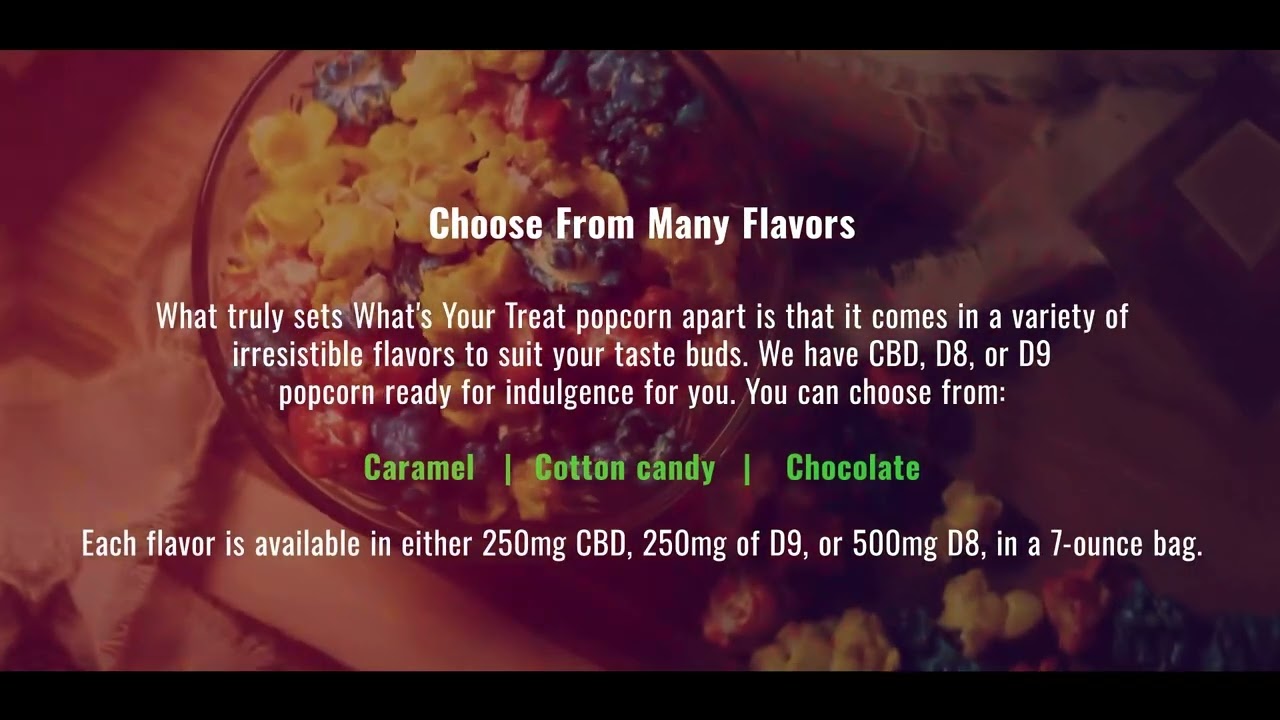 What&rsquo;s Your Treat CBD, D8, and D9 Popcorn