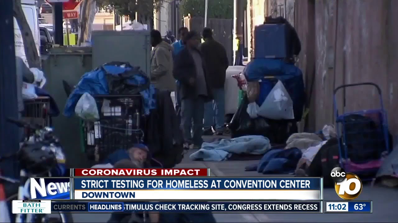 Strict testing for homeless at convention center