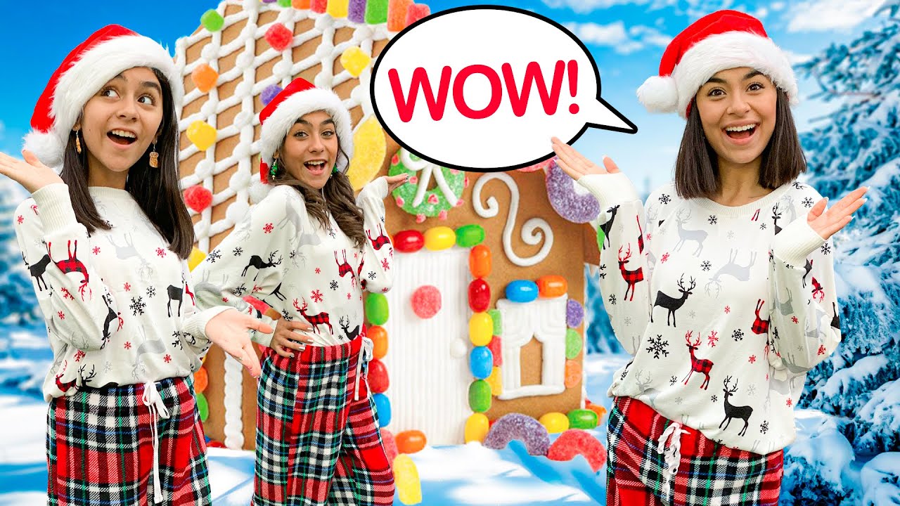 Living In A Life Size Gingerbread Doll House for 24 Hours : Christmas 2020