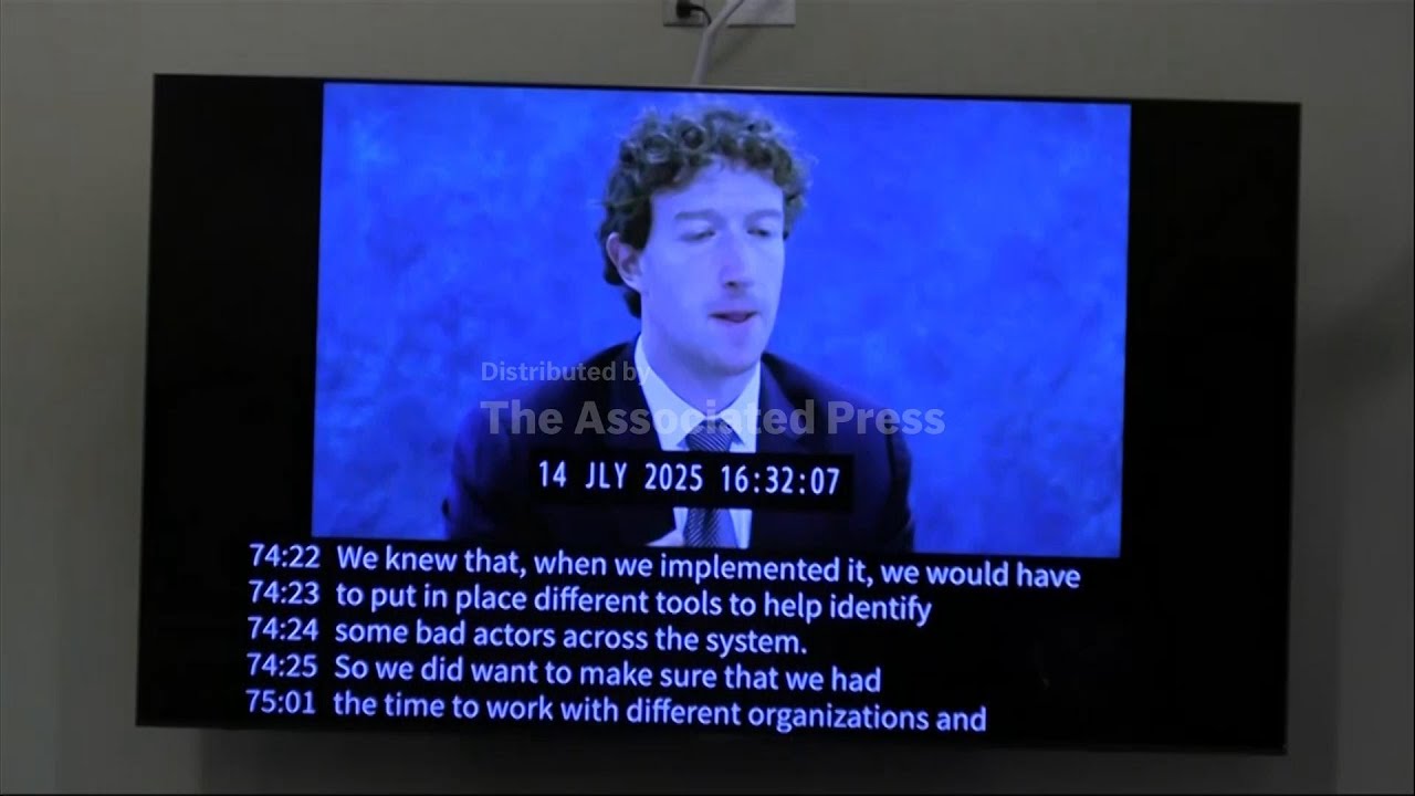 Video of Zuckerberg deposition shown at trial over social media platforms' impact on kids