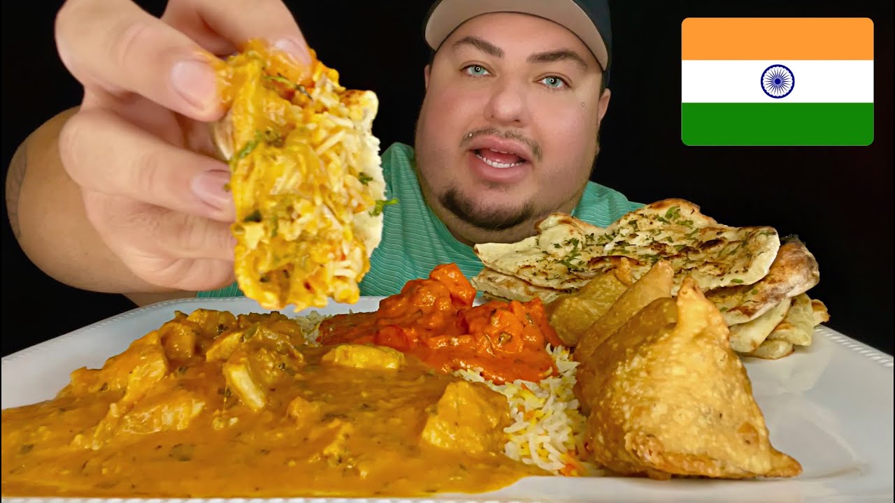 @MaddyEats Made Me Do It • INDIAN FOOD MUKBANG • Garlic Naan, Fish Tikka Masala, Curry, Samosas