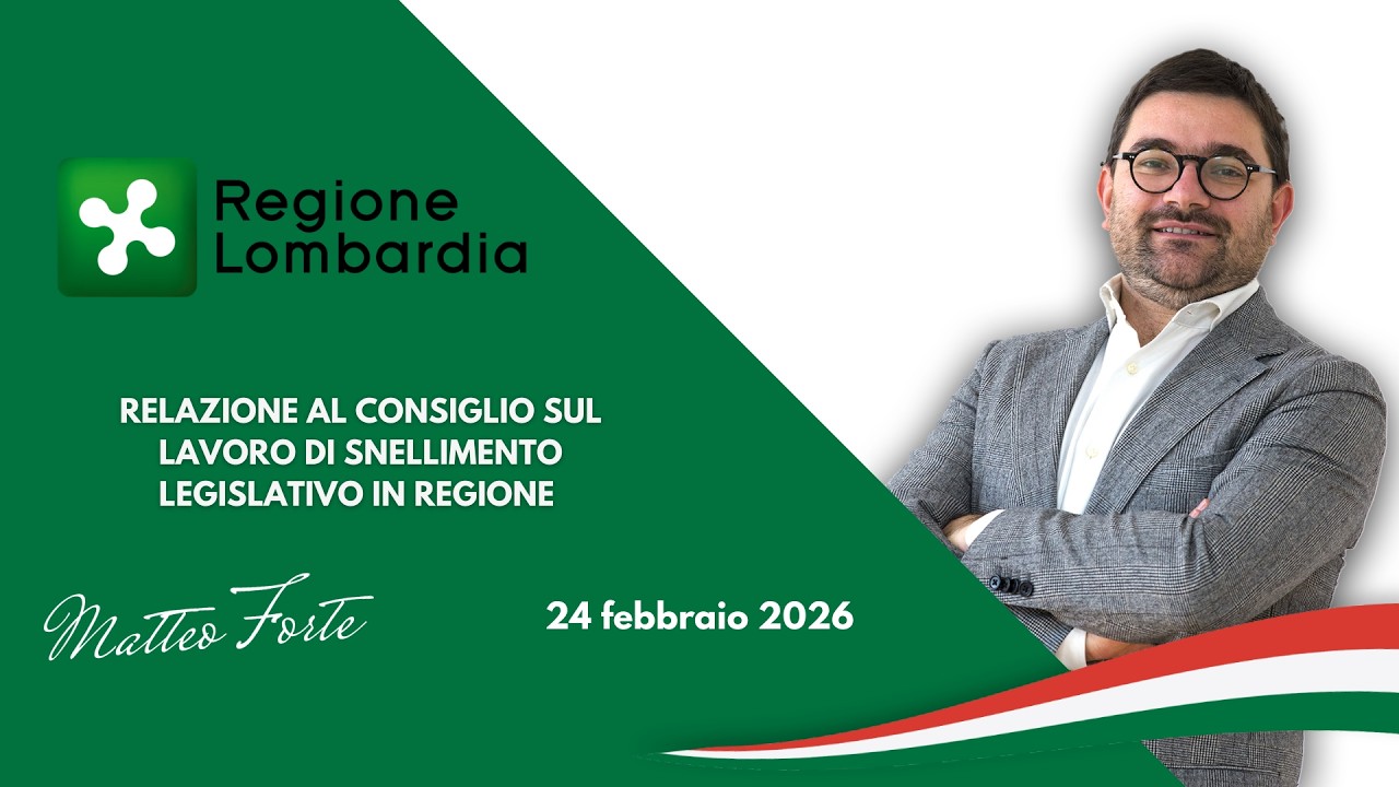 Relazione al Consiglio sul lavoro di snellimento legislativo in Regione. Intervento del 24/2/26