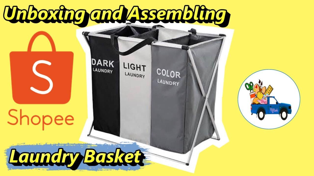 Unboxing and Assembling Laundry Basket bought from Shopee I Shopee Find I Laundry Basket