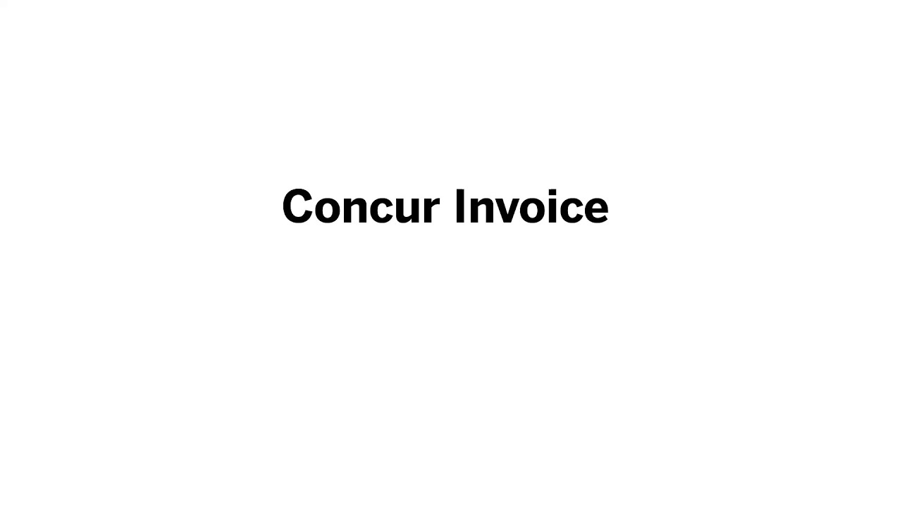 Concur Invoice Demonstration