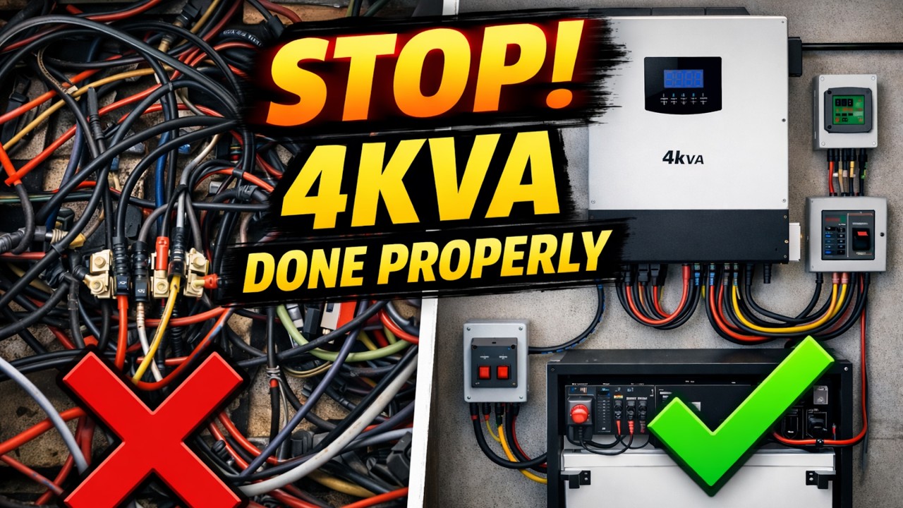 Complete 4kVA Solar System Installation (Step-by-Step) | Hybrid + 485W Panels + 5kWh Lithium Battery