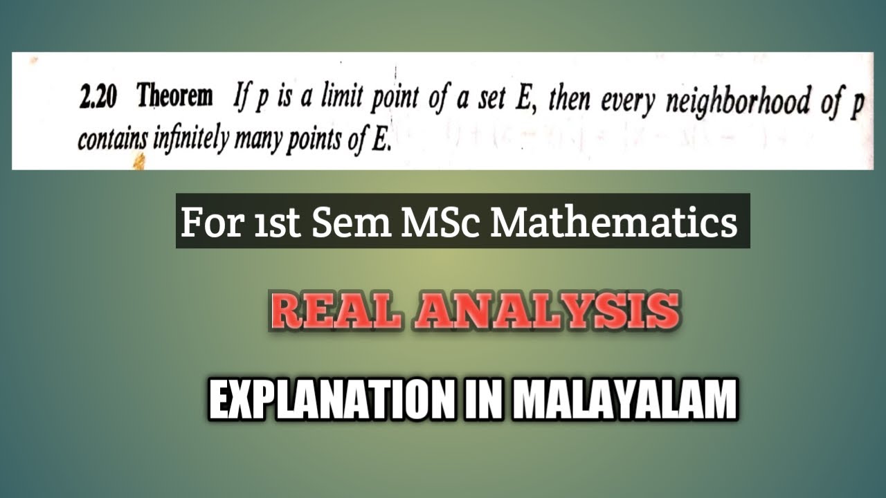 If p is a limit point of a set E then every neighborhood of p contains infinitely many points of E
