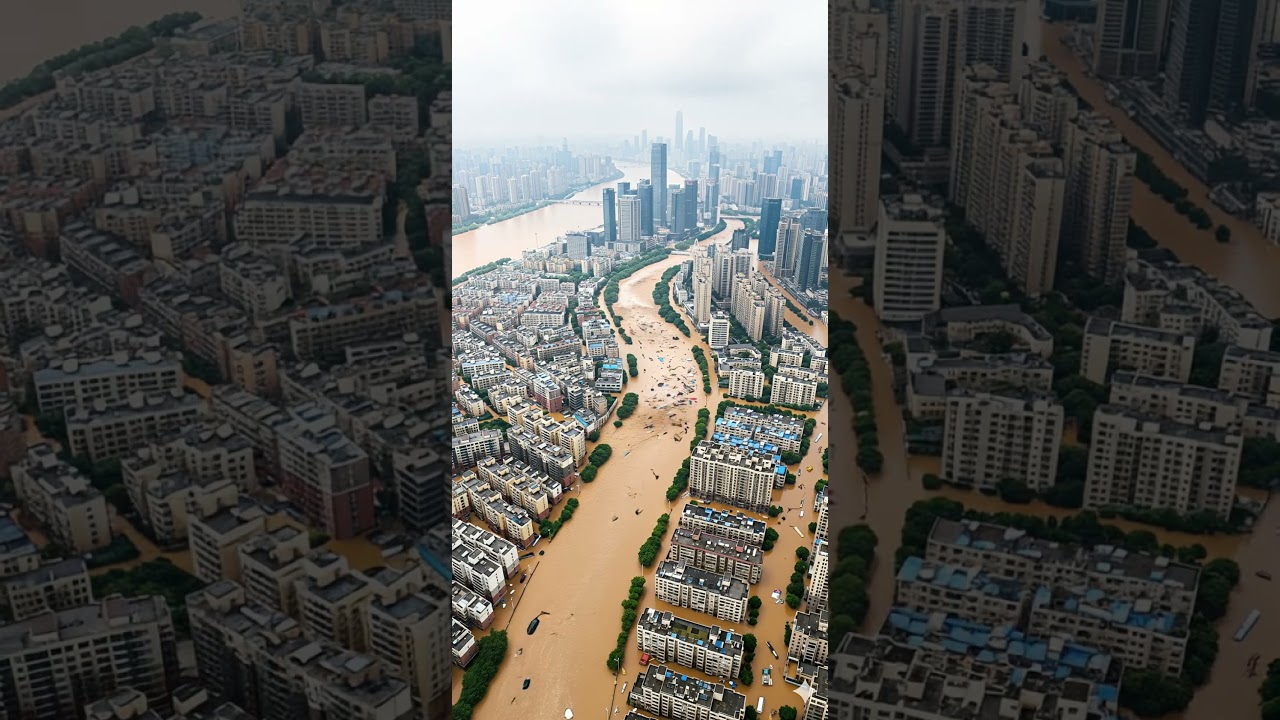 &ldquo;City DESTROYED in Seconds 🌊 Wuhan Streets Swallowed by Mega Flood&rdquo;  #heavyrain #typhonTapah #china