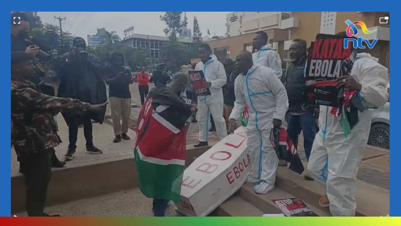 Five activists arrested after mocking President Ruto with a coffin during anti-Ebola deal protests