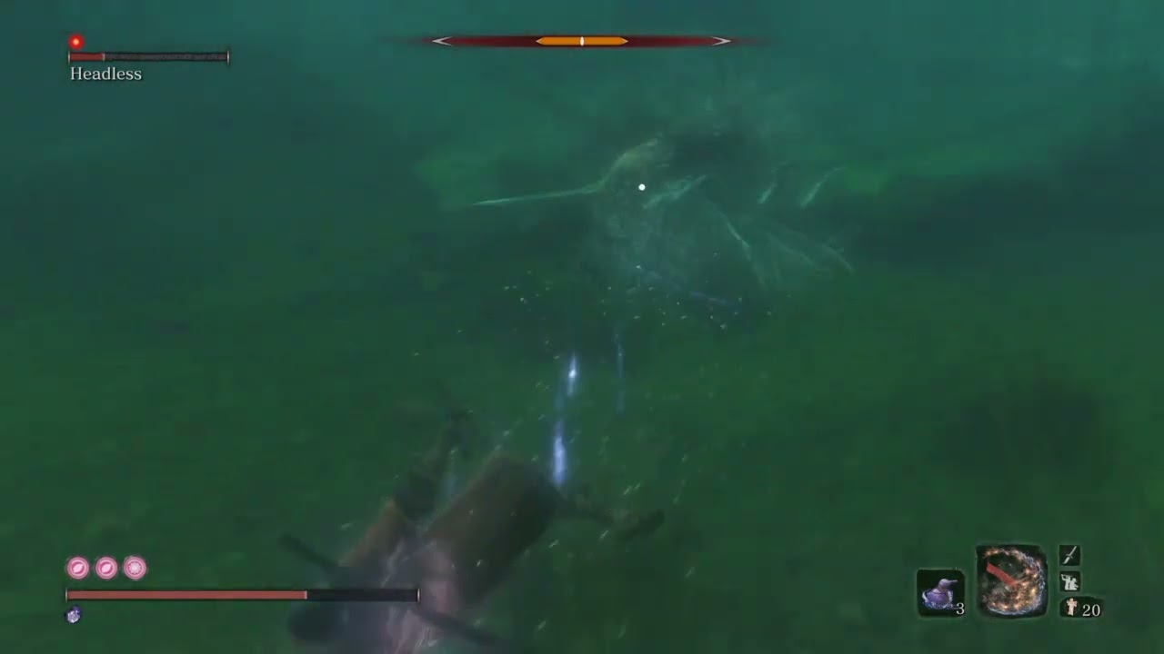 Sekiro™ fast & easy kill HEADLESS. near OLD GRAVE idol(under water)