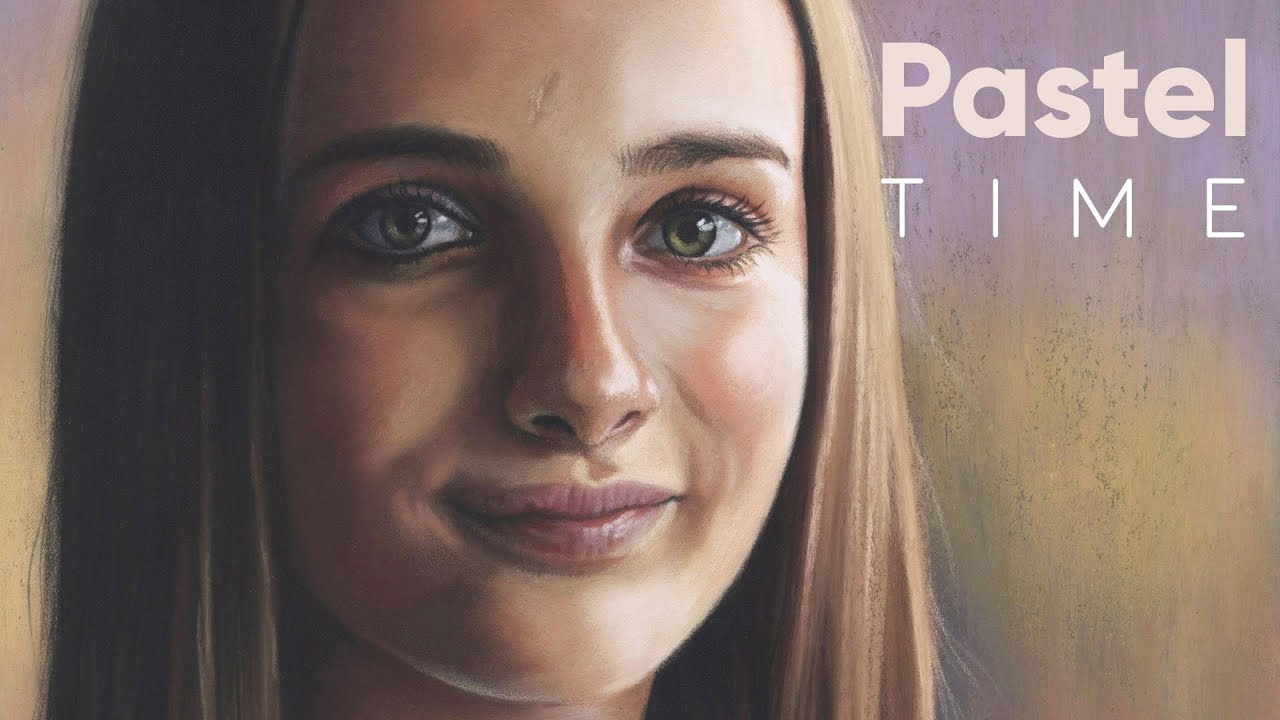 Realistic Portrait of a Young Girl in Soft Pastel - Timelapse