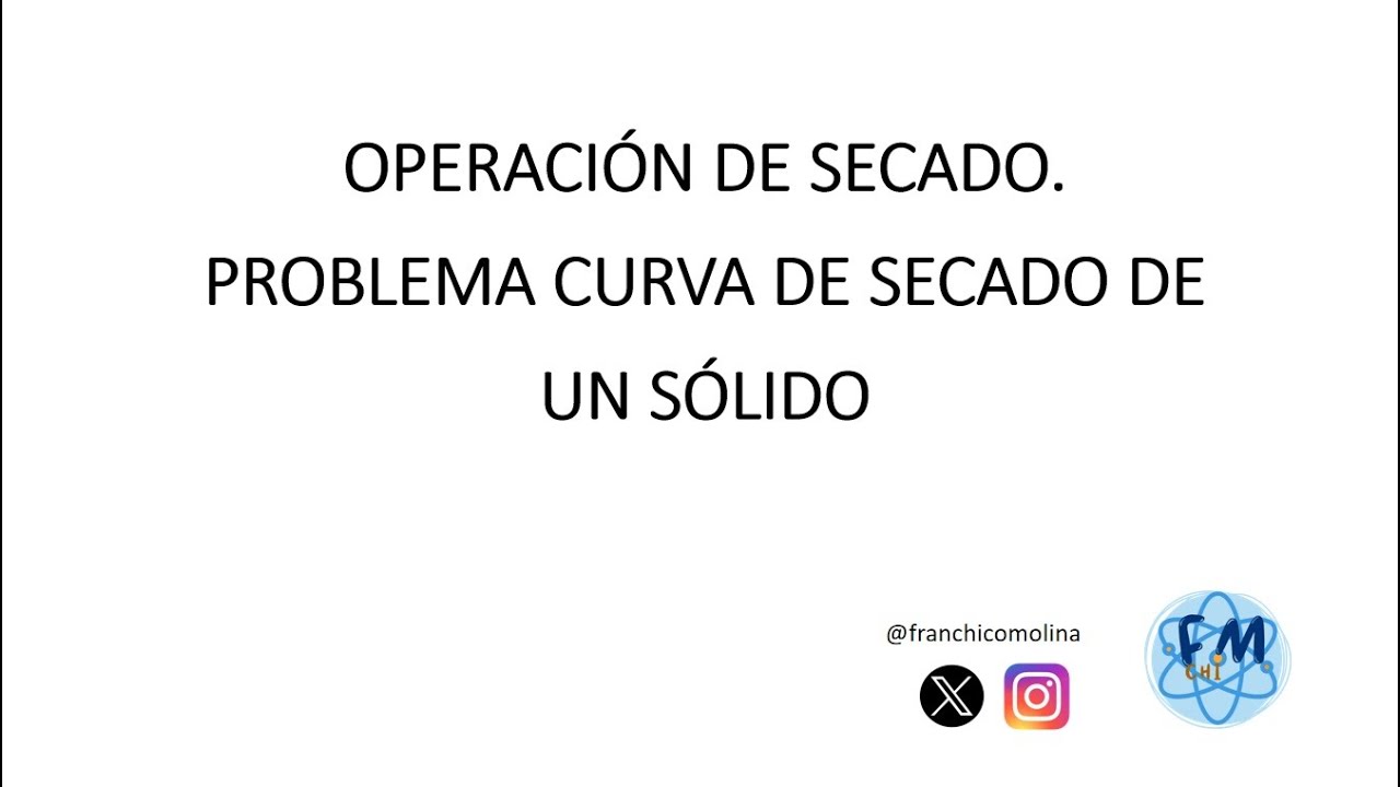 PROBLEMA RESUELTO SECADO DE UN SÓLIDO. CURVA DE SECADO