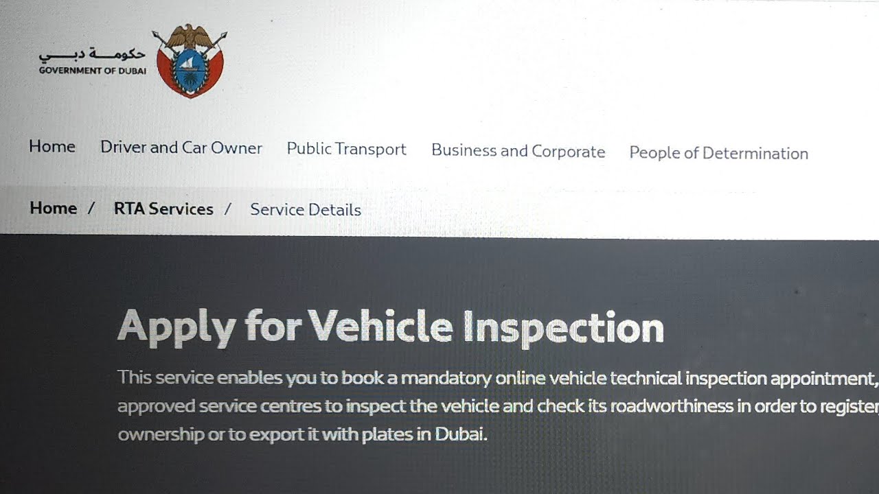 How to book RTA Vehicle Inspection Appointment ( complete process explained)