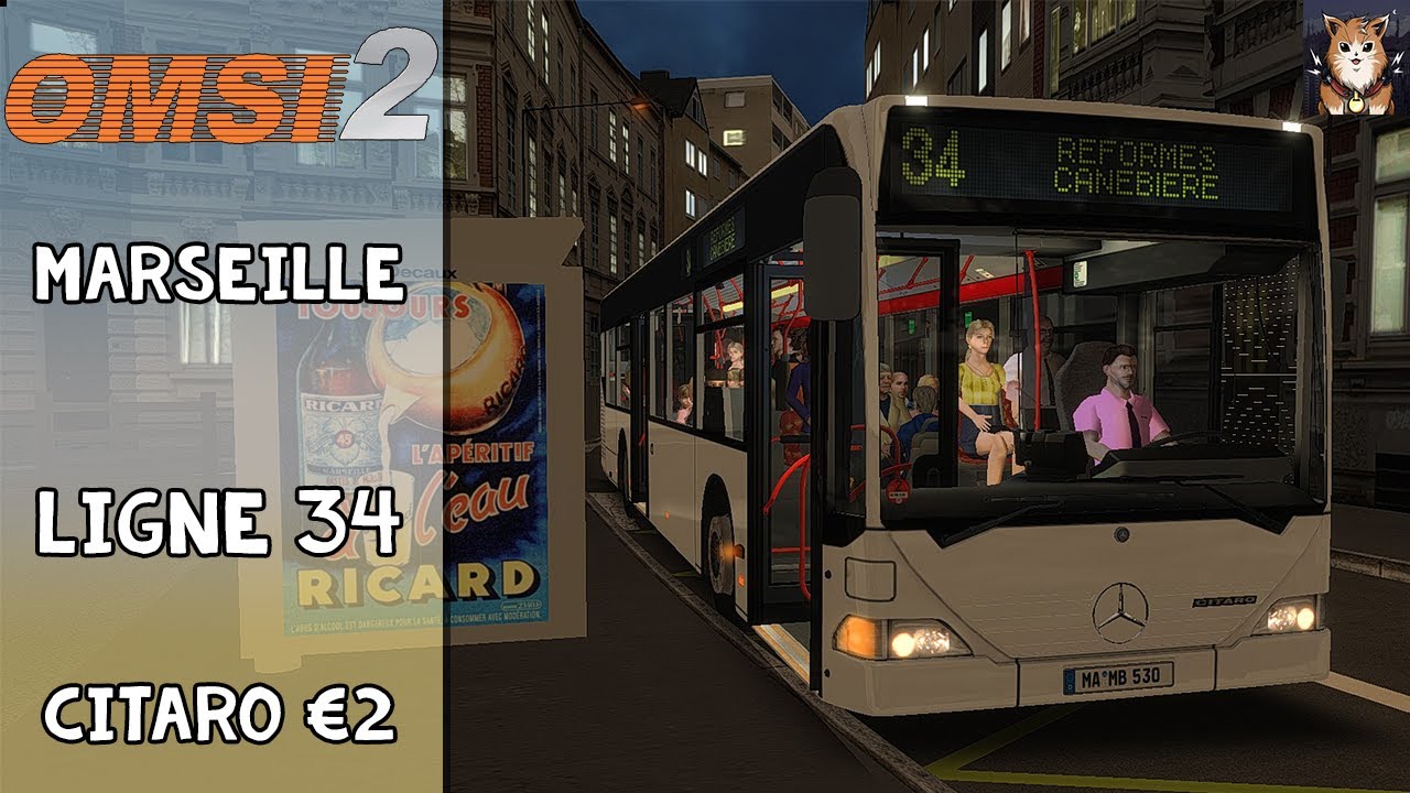 [OMSI 2] | Marseille2018 | Ligne 34 : Le Merlan - Réformés Canebière | (Citaro €2) | FR