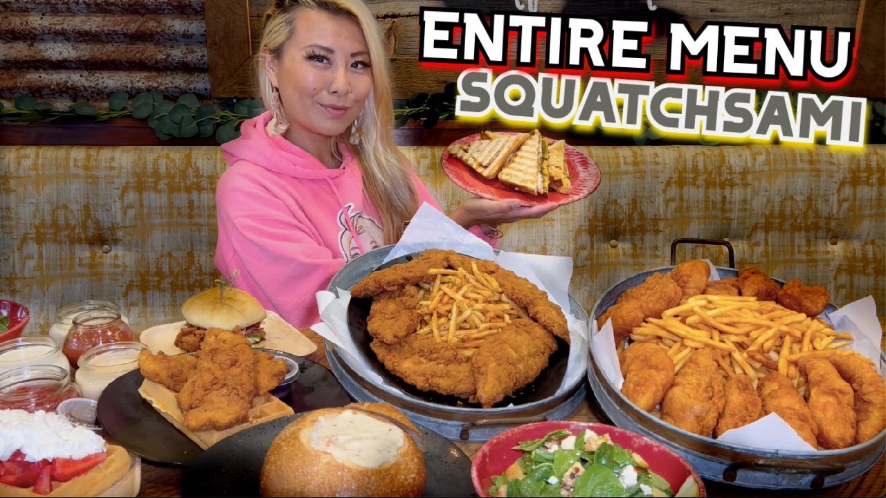 EATING THE ENTIRE MENU at Squatchsami in Lincoln Beach, Oregon!! #RainaisCrazy