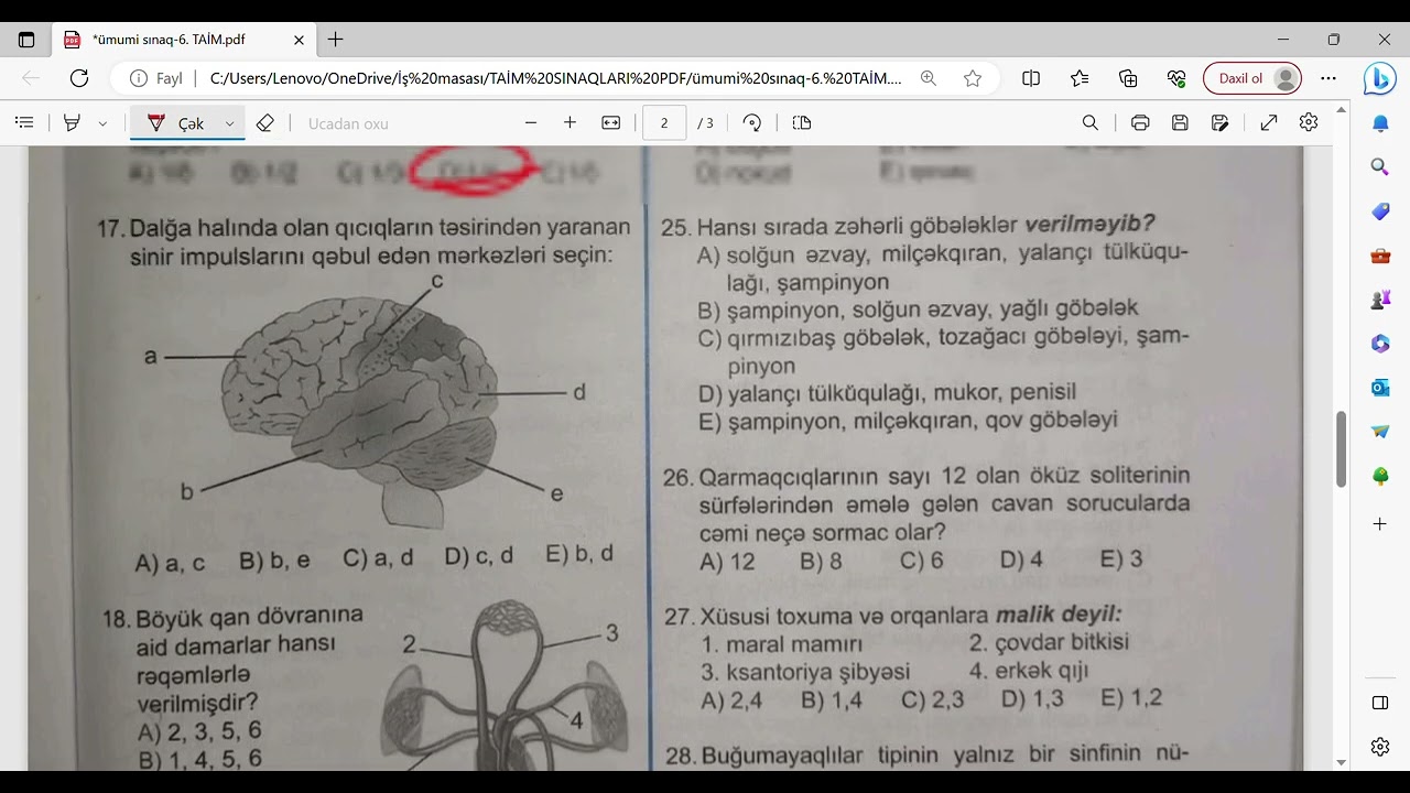 TAİM biologiya sınaq toplusu. Ümumi sınaq-6. TEST İZAHI. Abituriyent və MİQ hazırlığı: 055-634-73-41