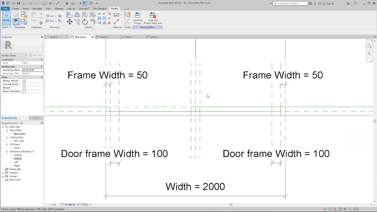 Create door family in Revit