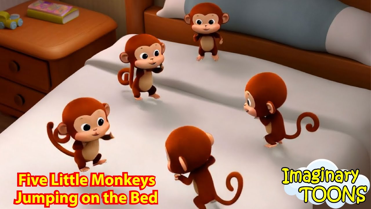 Five Little Monkeys Jumping on the Bed | Nursery Rhymes & Kids Songs