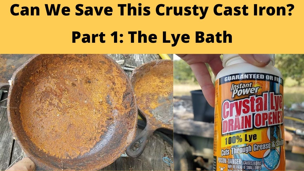 Can We Restore This Crusty Cast Iron? Pt 1: Lye Bath