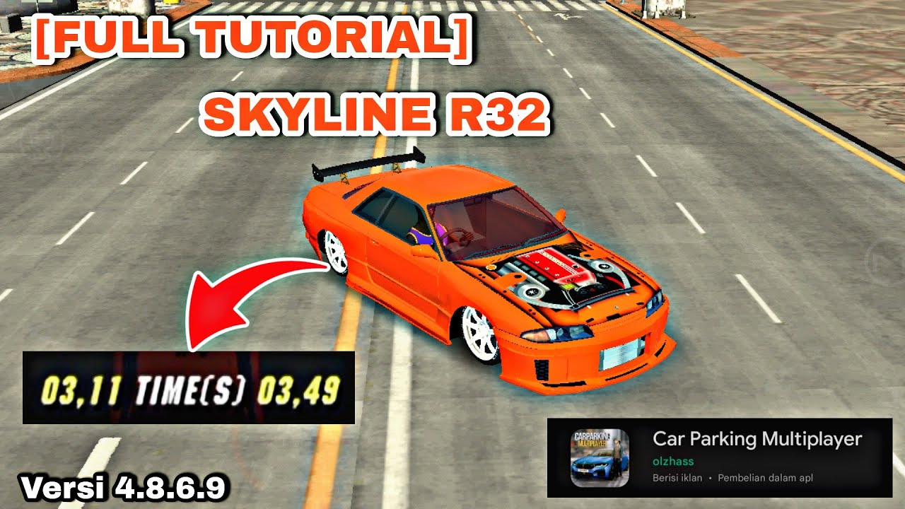 [FULL TUTORIAL] SKYLINE R32 3 SEC GLITCH/FFA || CAR PARKING MULTIPLAYER 4.8.6.9