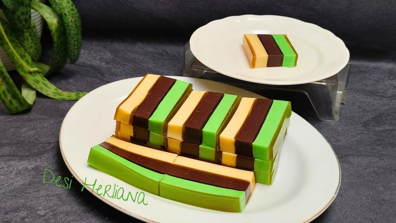 Cara Gampang & Cepat membuat Puding Lapis Surabaya 3 Rasa ‼️