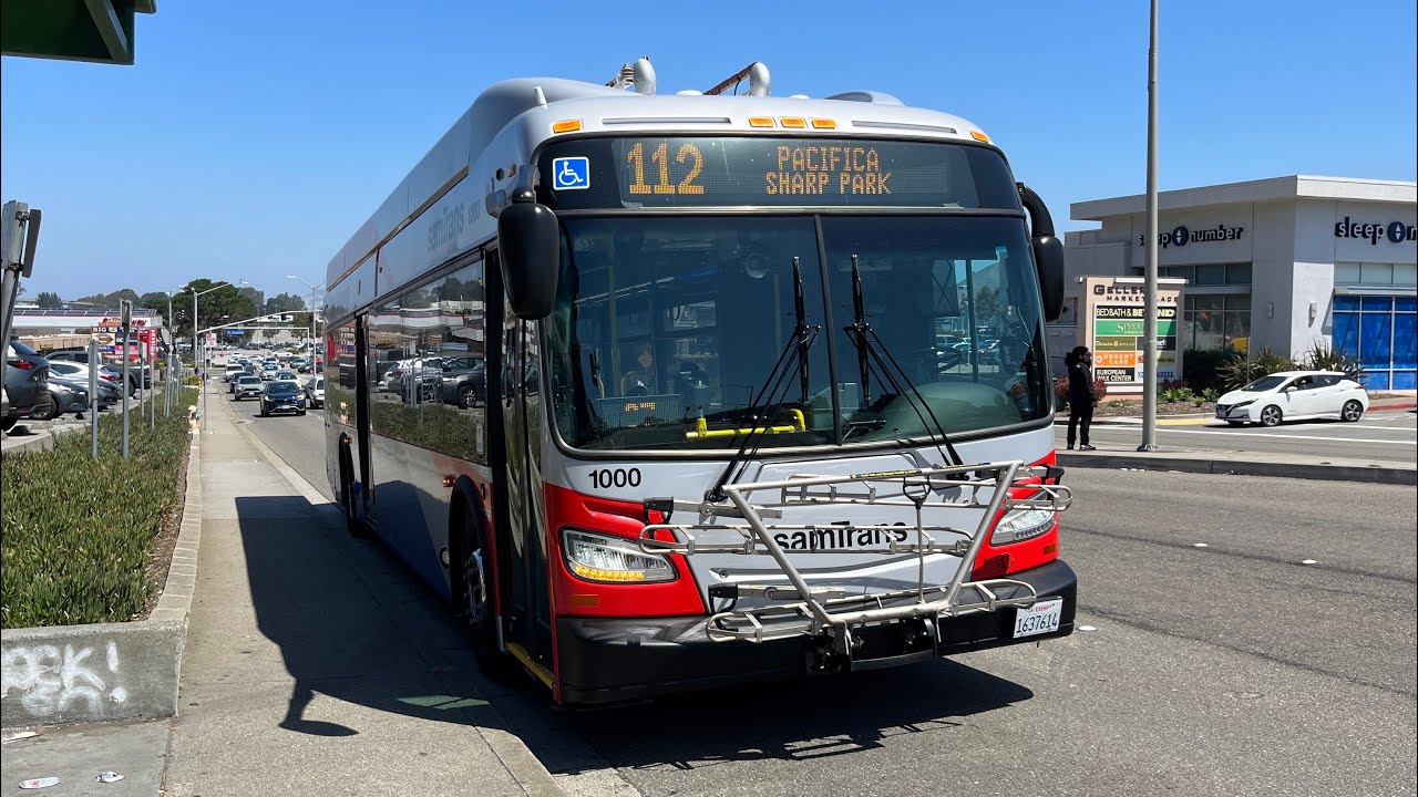 ⁴ᴷ⁶⁰ NEW BUS | SamTrans 2023 New Flyer XE40 #1000 on Route 112