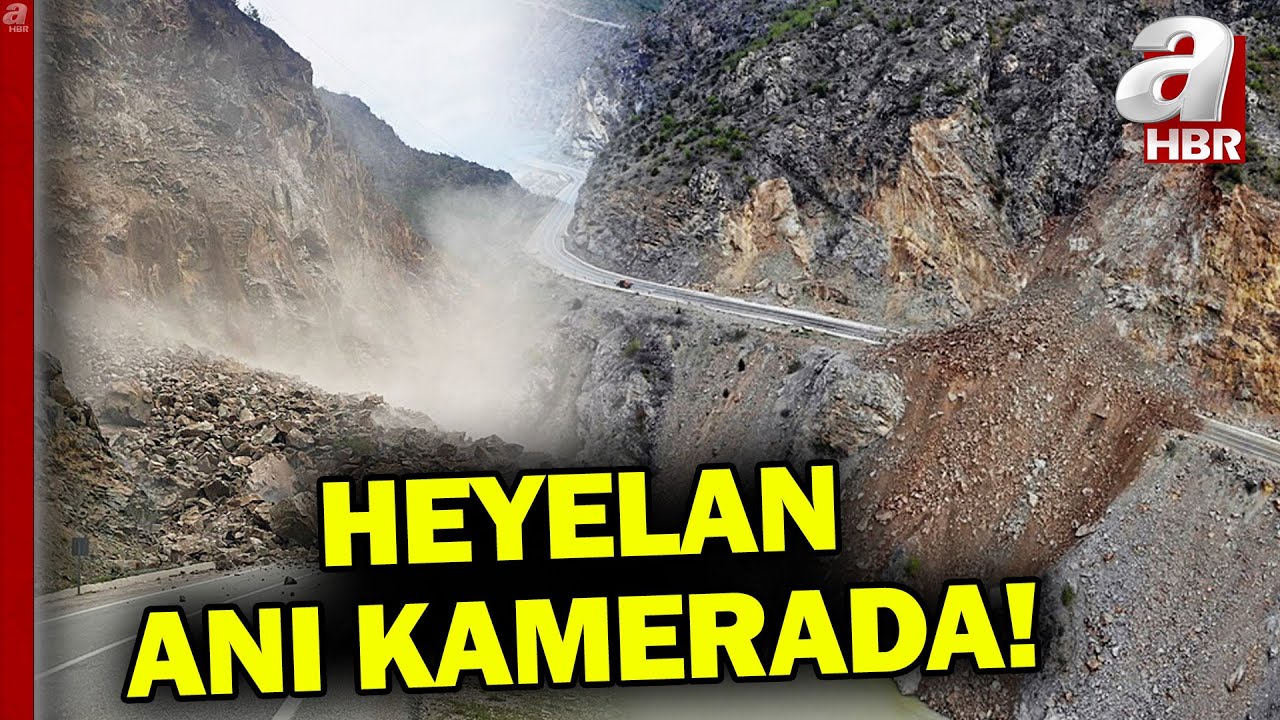 Gümüşhane-Giresun yolunda heyelan anı kamerada! | A Haber