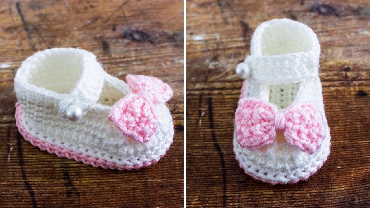 🌷Вязание крючком пинеток для малышей 🎀 (Простое, КРУПНЫМ ПЛАНОМ, пошаговое руководство!)