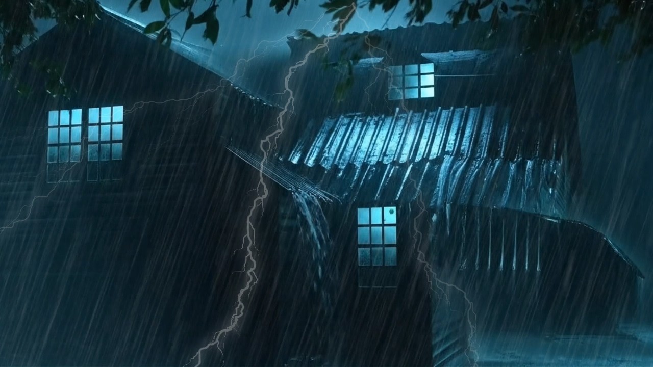 Midnight Thunderstorm Sound ⚡ | Stress Relief Rain
